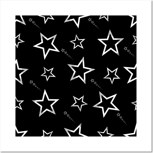 Shining white colored big stars Wall Art by GULSENGUNEL